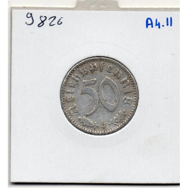 Allemagne 50 reichspfennig 1939 J, TTB+ KM 96 pièce de monnaie