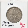Allemagne RFA 5 deutche mark 1963 D, Sup KM 112 pièce de monnaie