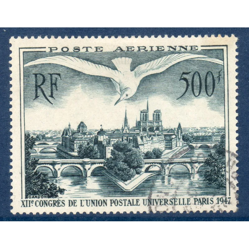 Timbre France Poste Aérienne Yvert 20 Paris, Congrès de l'union Postale Universelle oblitéré Timbre France Poste Aérienne Yvert 20 Paris, Congrès de l'union Postale Universelle oblitéré