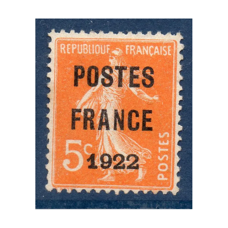 Timbre France Préoblitérés Yvert 36 semeuse poste France 1922 5c orange neuf sans gomme Timbre France Préoblitérés Yvert 36 semeuse poste France 1922 5c orange neuf sans gomme