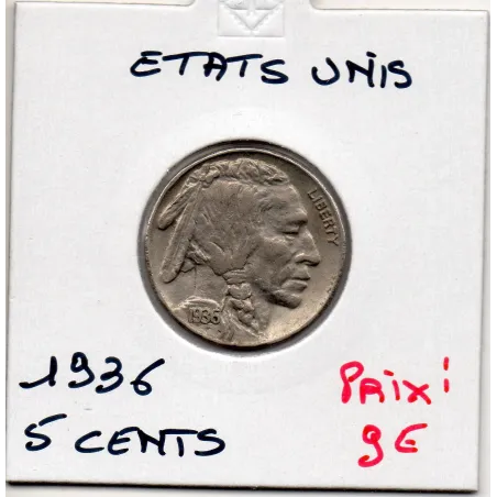 Etats Unis 5 cents 1936 Sup, KM 134 pièce de monnaie