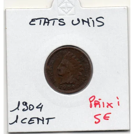 Etats Unis 1 cent 1904 TTB-, KM 90a pièce de monnaie
