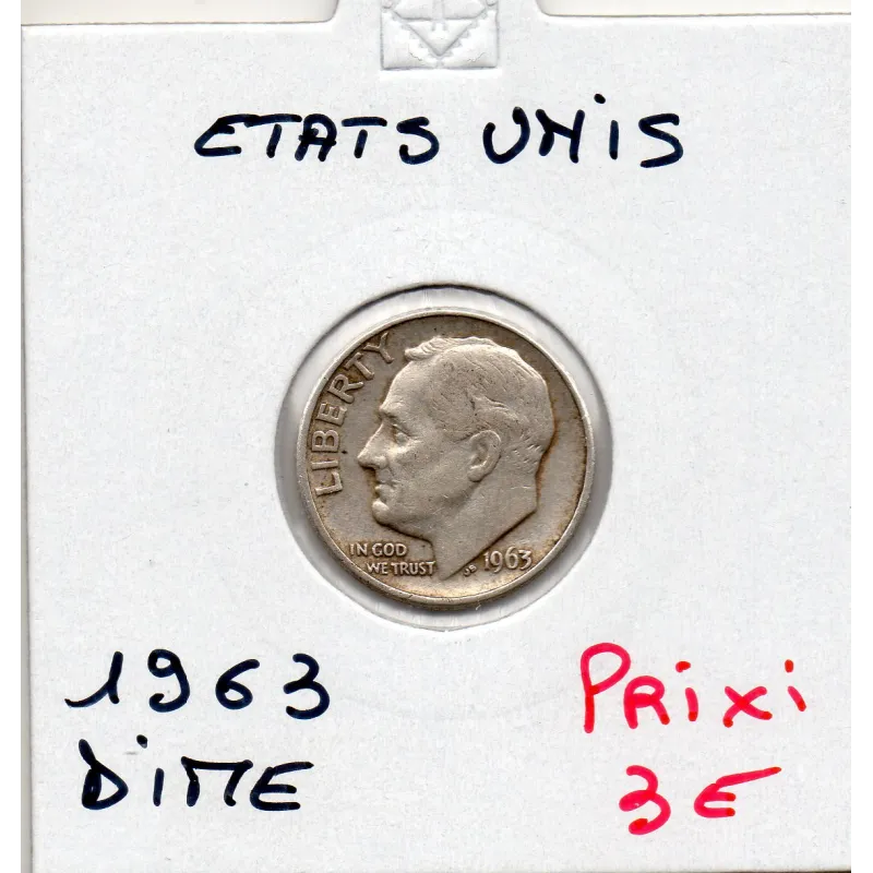 Etats Unis dime 1963 TTB, KM 195 pièce de monnaie Etats Unis dime 1963 TTB, KM 195 pièce de monnaie