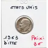 Etats Unis dime 1963 TTB, KM 195 pièce de monnaie