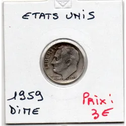 Etats Unis dime 1959 TTB, KM 195 pièce de monnaie