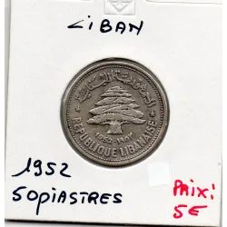 Liban 50 piastres 1952 TTB, KM.17 pièce de monnaie
