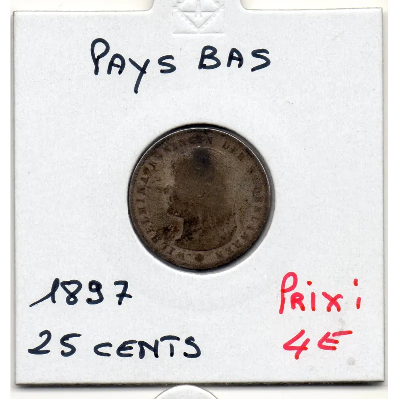 Pays Bas 25 cents 1897 B, KM.115 Jeune Wilhelmina Pays Bas 25 cents 1897 B, KM.115 Jeune Wilhelmina