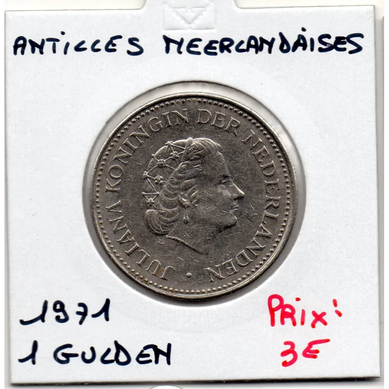 Antilles Neerlandaise 1 gulden 1971 Sup, KM 12 pièce de monnaie Antilles Neerlandaise 1 gulden 1971 Sup, KM 12 pièce de monnaie