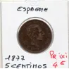 Espagne 5 centimos 1877 TTB, KM.674 Alphonse XII