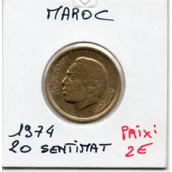 Maroc 20 santimat 1394 AH - 1974 Spl, KM.Y61 Hassan II