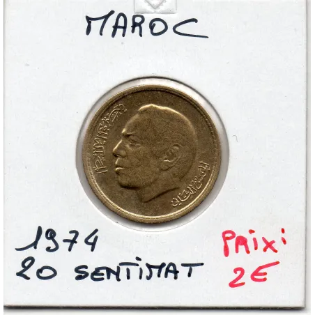 Maroc 20 santimat 1394 AH - 1974 Spl, KM.Y61 Hassan II