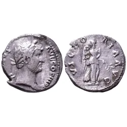Denier de Hadrien (134-138) RIC 282 VICTORIA AVG atelier Rome