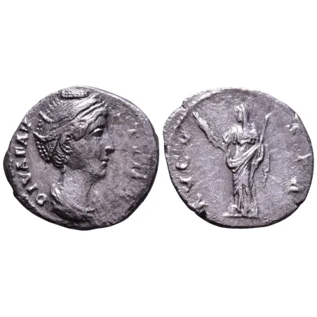 Denier de Faustine mère (147+) RIC 356 Cérès atelier Rome