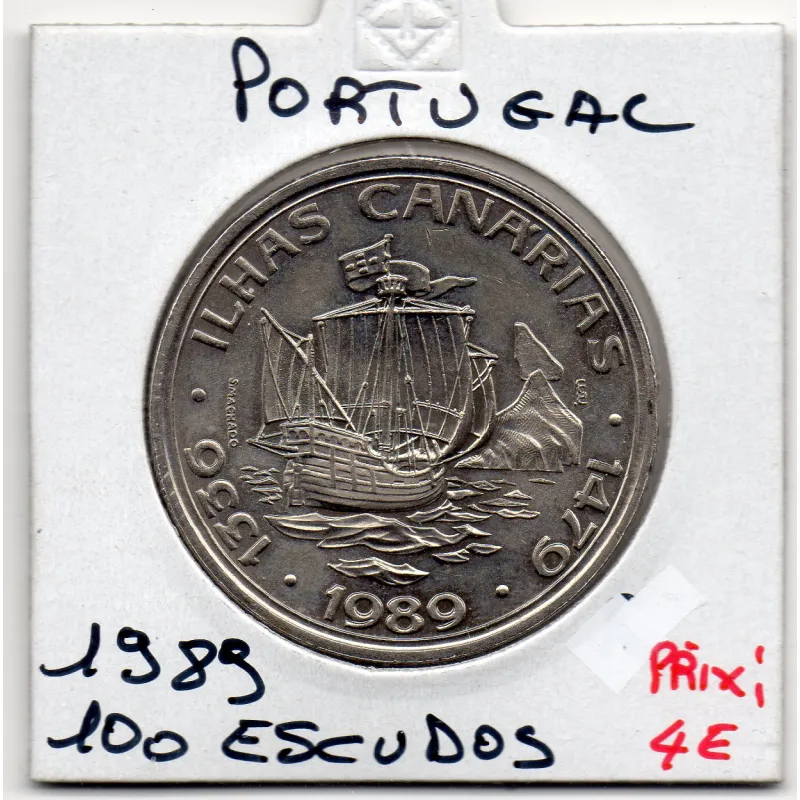 Portugal 100 escudos Canaries 1989 Spl, KM.646 Iles Canaries Portugal 100 escudos Canaries 1989 Spl, KM.646 Iles Canaries