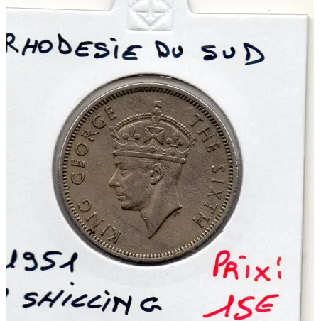 Rhodésie du sud 2 Shillings 1951 Sup, KM.23 Hippotrague noir