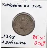 Rhodésie du sud 1 Shilling 1948 TTB, KM.22 Oiseau du Zimbabwe