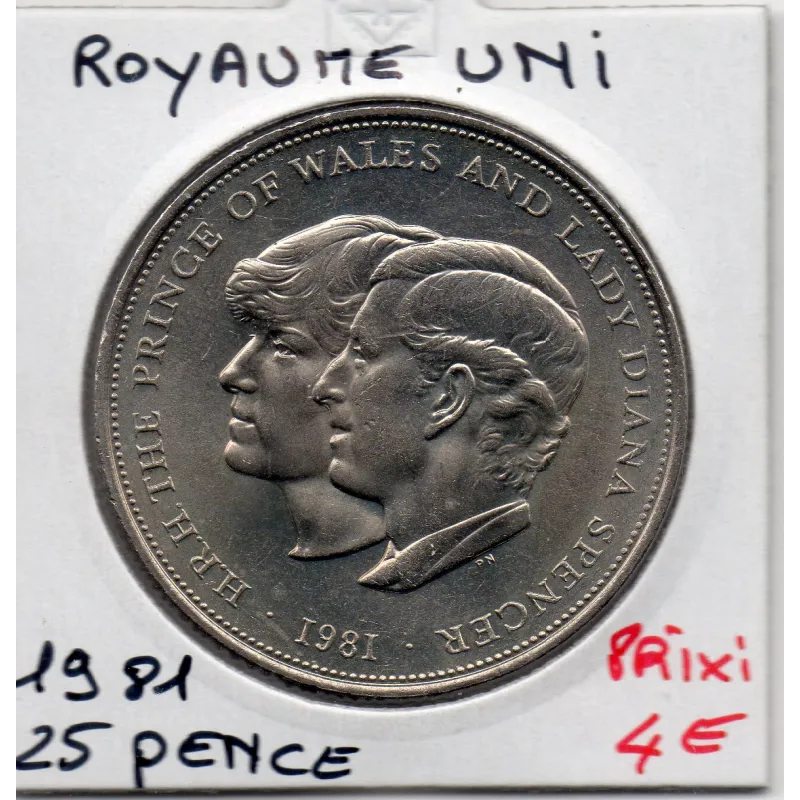 Grande Bretagne 25 pence 1981 Spl, KM.925 Charles et Diana