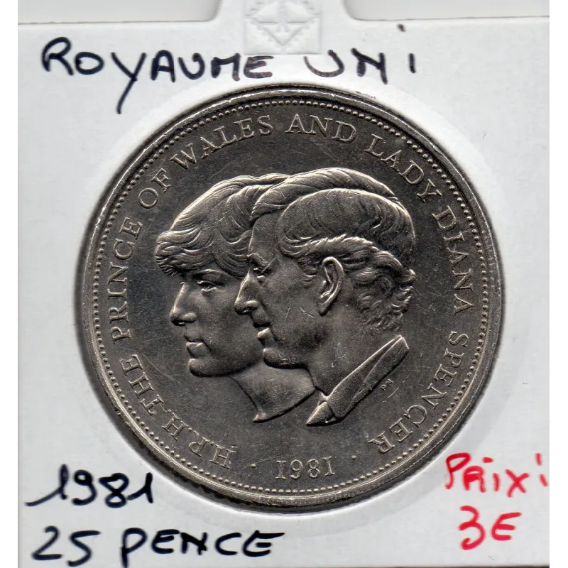 Grande Bretagne 25 pence 1981 Sup, KM.925 Charles et Diana