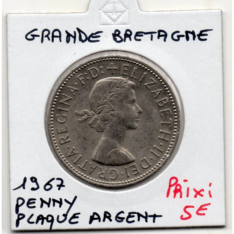 Grande Bretagne Penny 1967 Sup , KM.987 plaqué argent