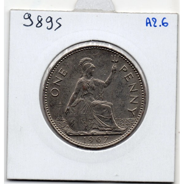 Grande Bretagne Penny 1967 Sup , KM.987 plaqué argent