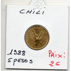 Chili 5 Pesos 1988 Spl, KM.217 Liberté