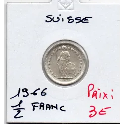 Suisse 1/2 franc 1966 Sup, KM 23 pièce de monnaie