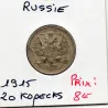 Russie 20 Kopecks 1915 BC Sup, KM.22a.2 Aigle couronné