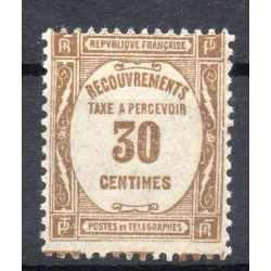 Timbre France Taxes Yvert 57 Type Recouvrement 30c Bistre neuf **