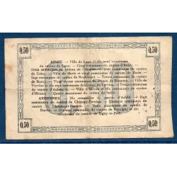 Bon régional Aisne et Ardennes (Laon) 50 centimes, TB, 19.9.1915 Pirot 02-1301 Billet