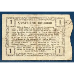 Bon régional Aisne, Ardennes et Marne (Hirson) 1 franc, TB, 12.12.1917 Pirot 02-1203 Billet