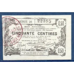 Bon régional Aisne, Ardennes et Marne (Laon) 1 franc, Sup, 16.6.1916 Pirot 02-1308 Billet