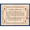 Bon régional Aisne, Ardennes et Marne (Laon) 2 francs, TTB, 16.6.1916 Pirot 02-1310 Billet