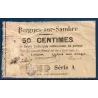 Bon municipal Bergues-sur-Sambre 50 centimes, AB, 9.6.1915 Pirot 02-209 Billet