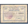 Bon régional unifié Etaves-et-Bocquiaux 50 centimes, B, ND Pirot 02-732b Billet