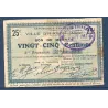 Bon ville Hirson 25 centimes, B, 25.6.1915 Pirot 02-1180 Billet