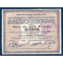 Bon ville Hirson 1 franc, TB, 9.3.1915 Pirot 02-1188 Billet