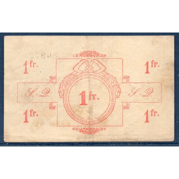 Bon de Guerre Saint-Quentin 1 franc, TB, 3.1.1916 Pirot 02-2082 Billet