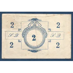 Bon de Guerre Saint-Quentin 2 francs, TB, 3.1.1916 Pirot 02-2083 Billet