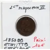 2 centimes Napoléon III tête nue 1853 BB Strasbourg TTB