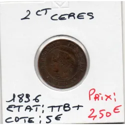2 centimes Cérès 1896 TTB+