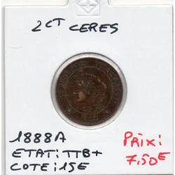 2 centimes Cérès 1888 A TTB+