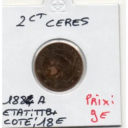 2 centimes Cérès 1884 A TTB+