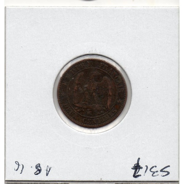 2 centimes Napoléon III tête laurée 1861 BB Strasbourg TTB-