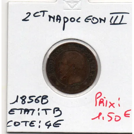 2 centimes Napoléon III tête nue 1856 B Rouen TB