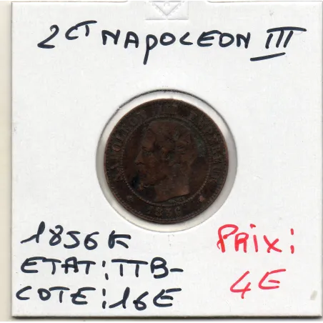 2 centimes Napoléon III tête nue 1856 K Bordeaux TTB-