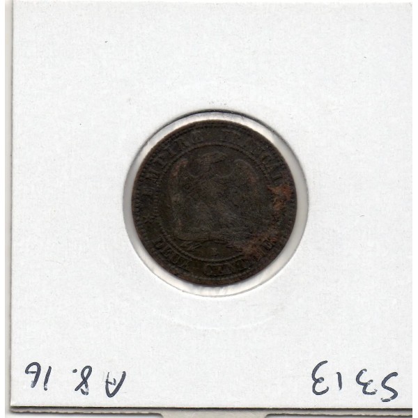 2 centimes Napoléon III tête nue 1856 B Rouen TTB oxydé