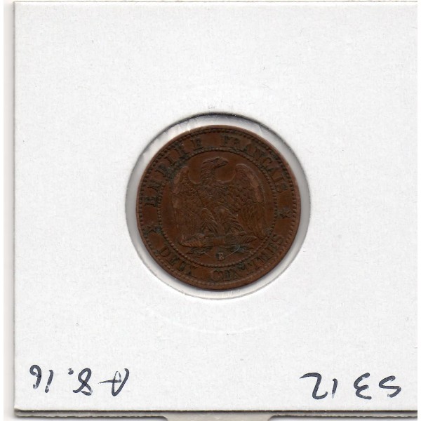 2 centimes Napoléon III tête nue 1856 B Rouen TTB