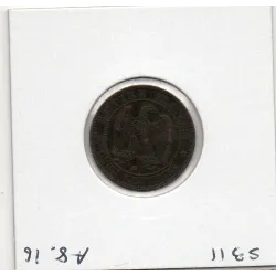 2 centimes Napoléon III tête nue 1855 BB chien Strasbourg TTB+