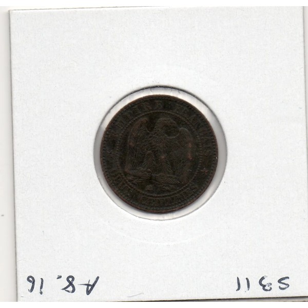 2 centimes Napoléon III tête nue 1855 BB chien Strasbourg TTB+