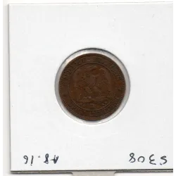2 centimes Napoléon III tête nue 1855 Grand D Ancre grand Lion TTB